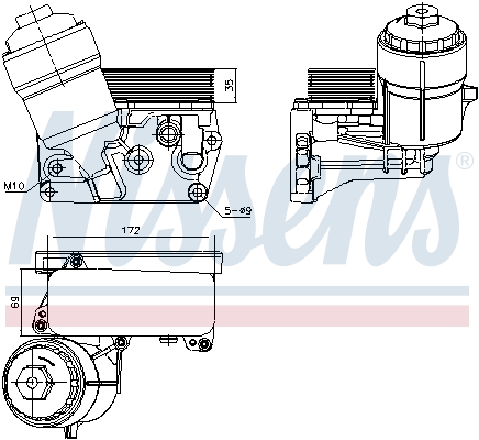 Oil Cooler, engine oil - 91310 NISSENS