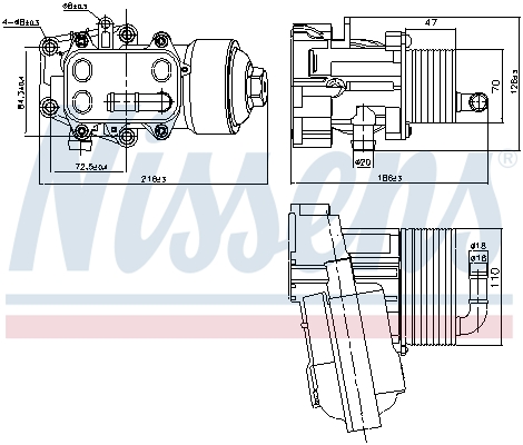 Oil Cooler, engine oil - 91315 NISSENS
