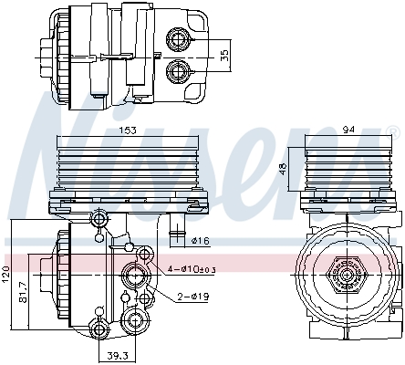 Oil Cooler, engine oil - 91327 NISSENS
