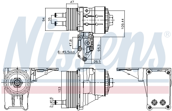 Oil Cooler, engine oil - 91328 NISSENS