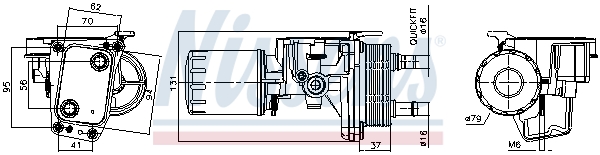 Oil Cooler, engine oil - 91337 NISSENS