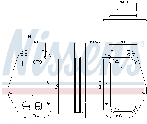 Oil Cooler, engine oil - 91360 NISSENS