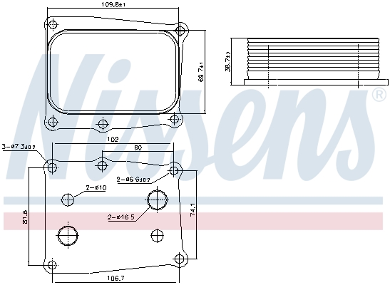 Oil Cooler, engine oil - 91377 NISSENS