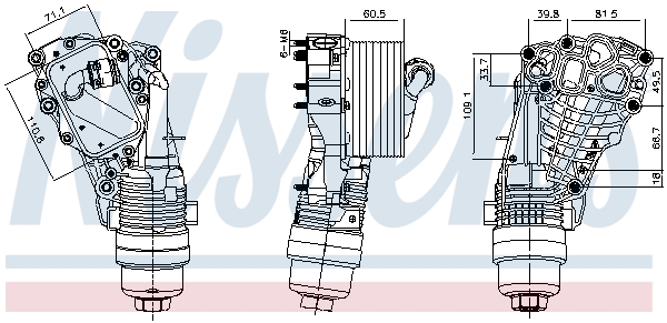 Radiatore olio, Olio motore - 91399 NISSENS