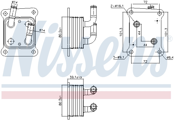 Oil Cooler, engine oil - 91453 NISSENS