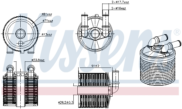Radiatore olio, Cambio automatico - 91506 NISSENS
