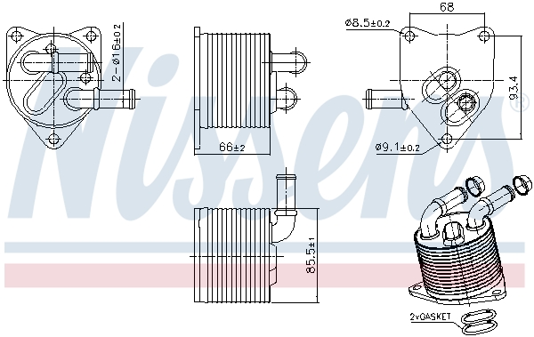 Oil Cooler, automatic transmission - 91512 NISSENS