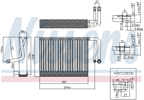 Evaporator, air conditioning - 92327 NISSENS
