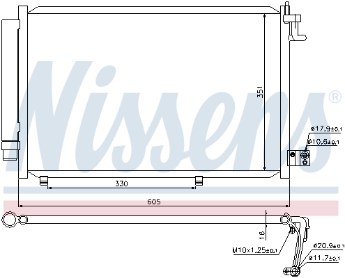 Конденсатор, кондиционер - 940108 NISSENS