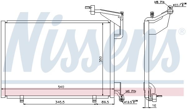 Конденсатор, кондиционер - 940285 NISSENS