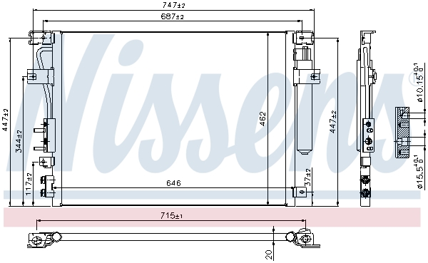 Конденсатор, кондиционер - 940348 NISSENS