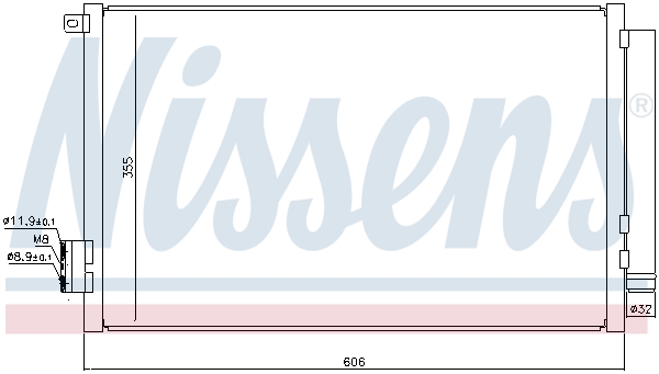 Конденсатор, кондиционер - 940396 NISSENS