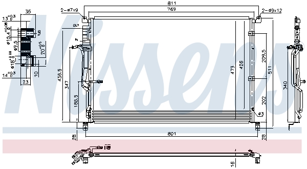 Конденсатор, кондиционер - 940451 NISSENS