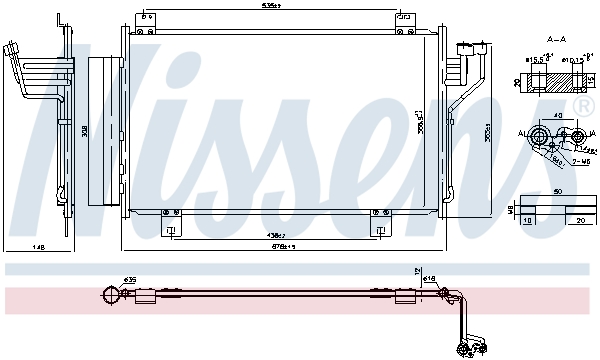 Конденсатор, кондиционер - 940575 NISSENS