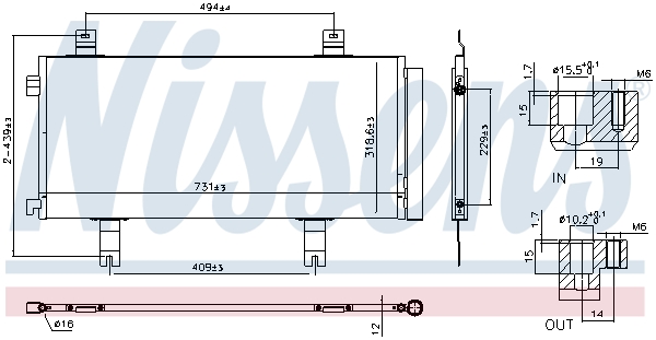 Condensatore, Climatizzatore - 940908 NISSENS