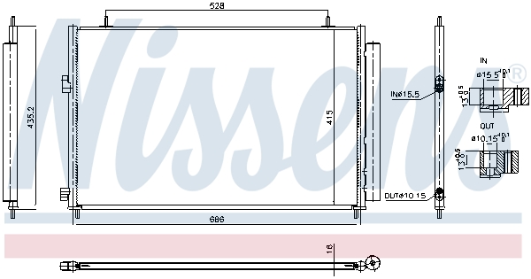 Condensatore, Climatizzatore - 940961 NISSENS