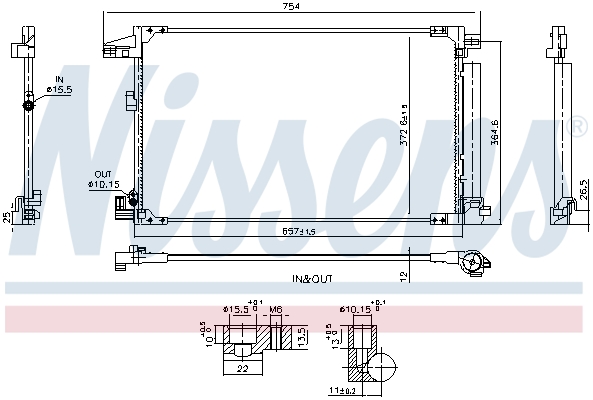 Condensatore, Climatizzatore - 940976 NISSENS