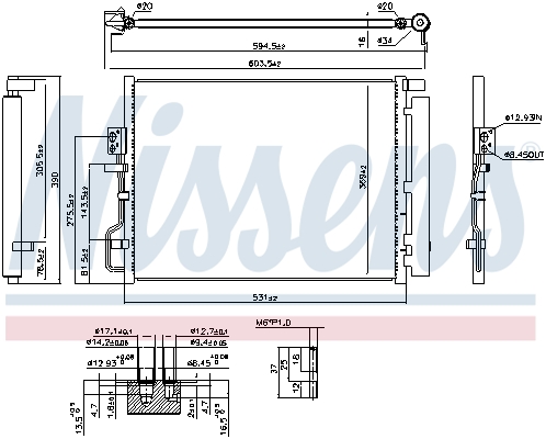 Конденсатор, кондиционер - 941072 NISSENS