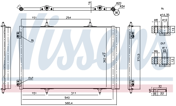 Condenser, air conditioning - 941276 NISSENS