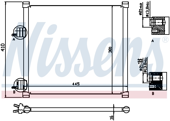 Конденсатор, кондиционер - 94302 NISSENS