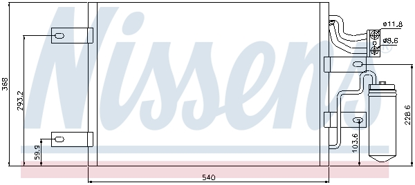 Конденсатор, кондиционер - 94882 NISSENS