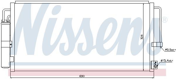 Конденсатор, кондиционер - 94884 NISSENS