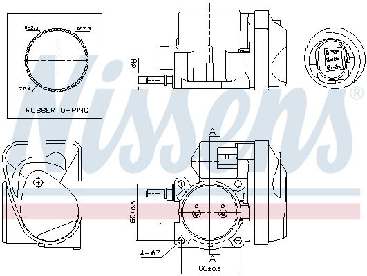 Корпус дроссельной заслонки - 955005 NISSENS