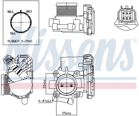Корпус дроссельной заслонки - 955009 NISSENS