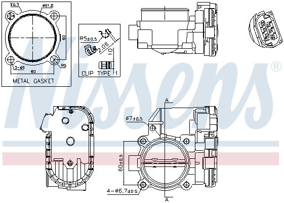 Корпус дроссельной заслонки - 955010 NISSENS
