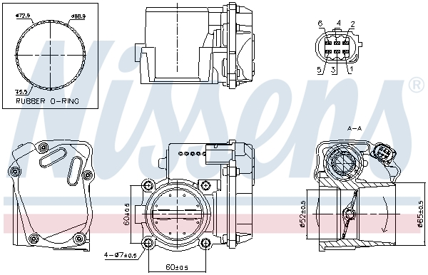 Корпус дроссельной заслонки - 955058 NISSENS