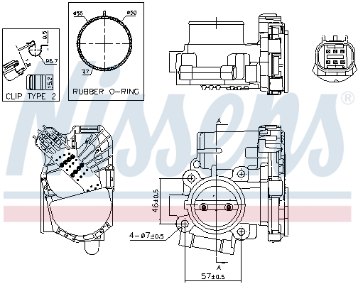 Корпус дроссельной заслонки - 955059 NISSENS