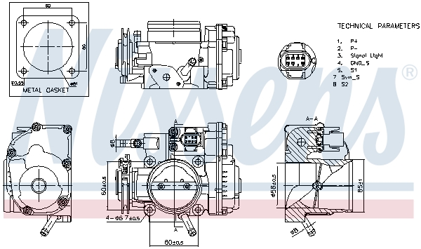 Корпус дроссельной заслонки - 955063 NISSENS