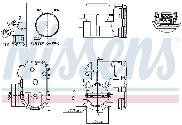 Корпус дроссельной заслонки - 955075 NISSENS