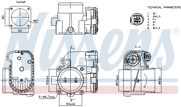 Корпус дроссельной заслонки - 955079 NISSENS