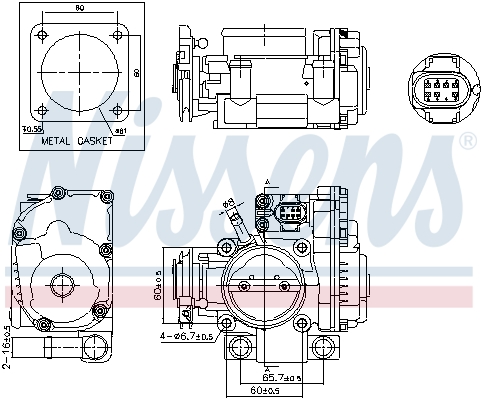 Корпус дроссельной заслонки - 955080 NISSENS