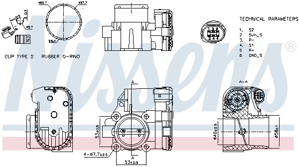 Корпус дроссельной заслонки - 955093 NISSENS