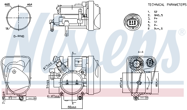 Корпус дроссельной заслонки - 955115 NISSENS