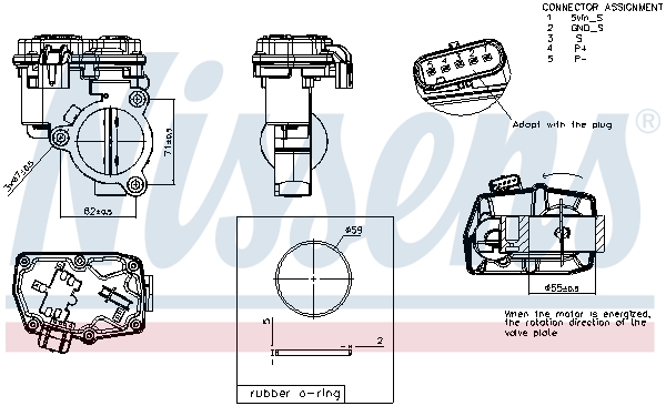 Корпус дроссельной заслонки - 955178 NISSENS