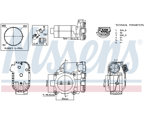 Throttle body - 955186 NISSENS