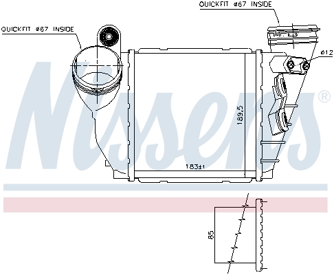 Intercooler, charger - 96487 NISSENS