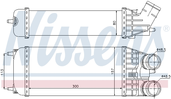 Intercooler, charger - 96594 NISSENS