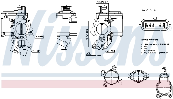 Valvola ricircolo gas scarico-EGR - 98265 NISSENS