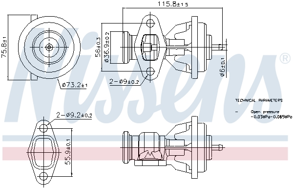 Valvola ricircolo gas scarico-EGR - 98439 NISSENS