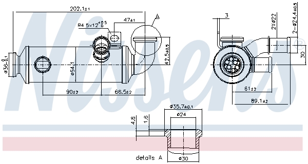 Cooler, exhaust gas recirculation - 989274 NISSENS