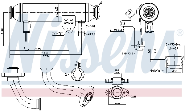 Radiatore, Ricircolo gas scarico - 989283 NISSENS