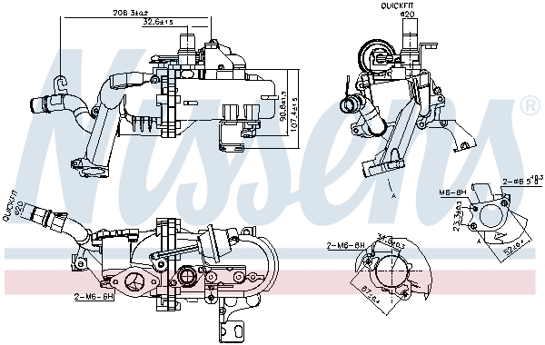 Radiatore, Ricircolo gas scarico - 989285 NISSENS