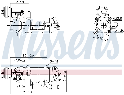 Radiatore, Ricircolo gas scarico - 989289 NISSENS