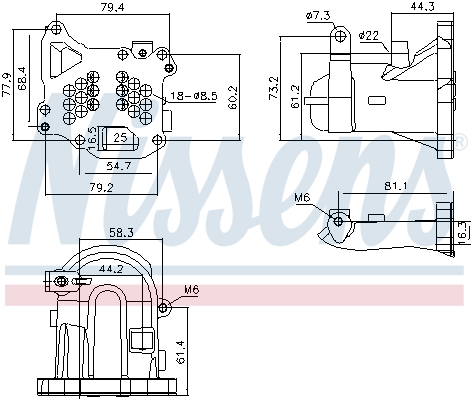 Radiatore, Ricircolo gas scarico - 989313 NISSENS