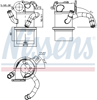 Cooler, exhaust gas recirculation - 989315 NISSENS