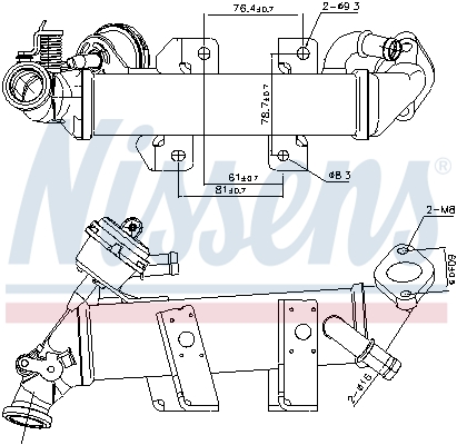Radiatore, Ricircolo gas scarico - 989389 NISSENS